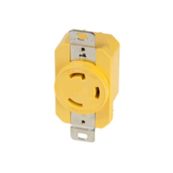 Marinco - Locking Receptacle, 30A 125V, Yellow